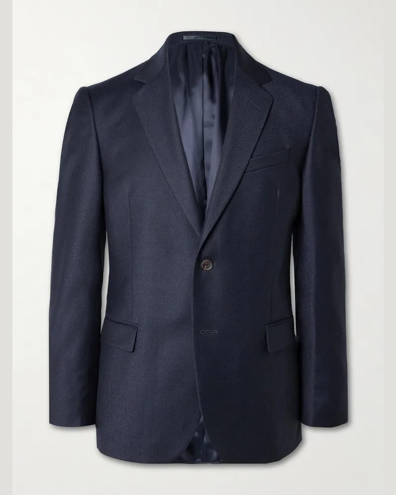 MR P. Sakko aus Wollflanell (Regular Fit Blau