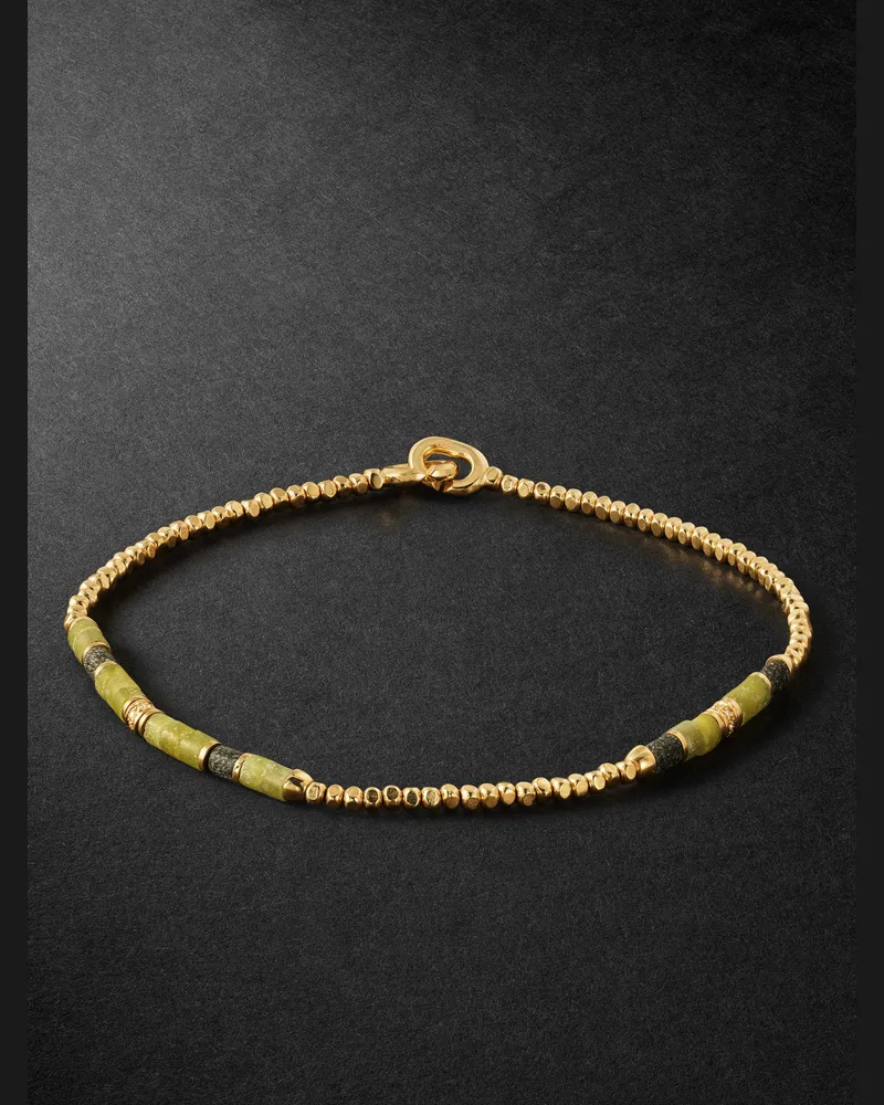 M. Cohen Creosote Armband aus 18 Karat Gold mit Zierperlen aus Jade und Diamanten Gold