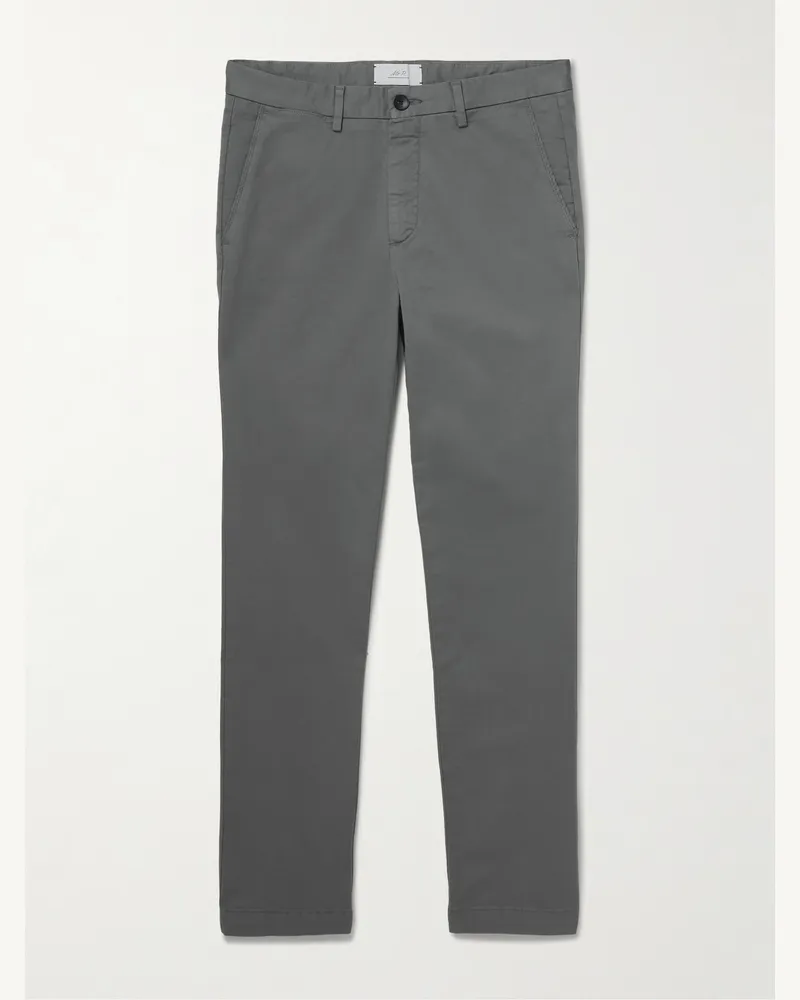 MR P. Schmal geschnittene Chino aus Baumwoll-Twill Grau