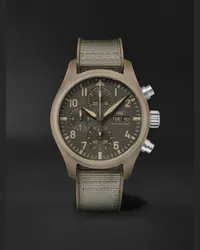 IWC Pilot's Watch TOP GUN Mojave Desert Chronograph 41,9 mm Uhr aus Edelstahl mit automatischem Aufzug und Armband aus Kautschuk und Ripsband, Ref.-Nr.: IWIW389402 Braun