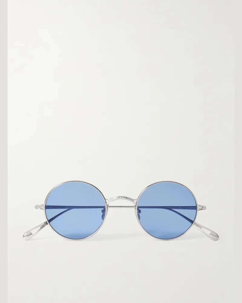 Garrett Leight Ozzy Osbourne GLCOzzy Round-Frame Titanium Sunglasses Silver