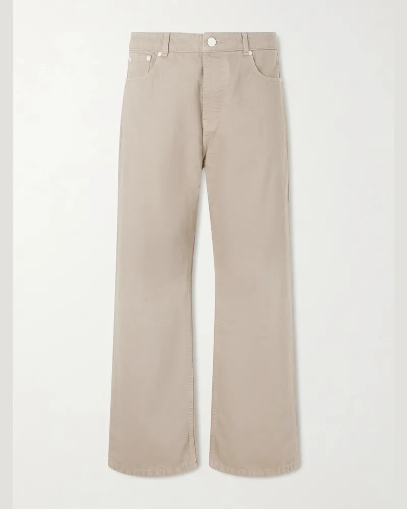 AMI Paris Wide-Leg Jeans Neutrals