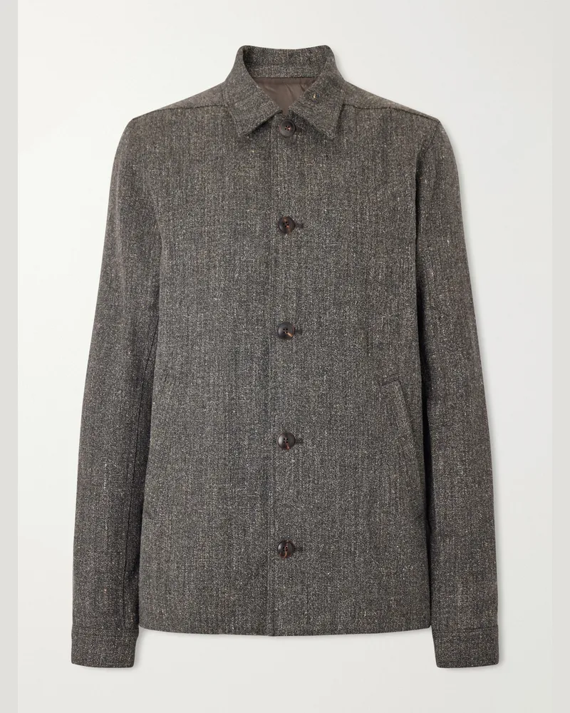 Rick Owens Brad Wool and Linen-Blend Jacket Gray