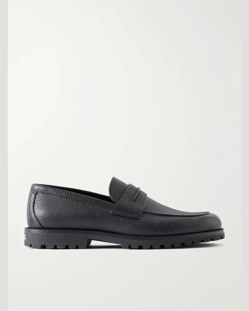 Ermenegildo Zegna Full-Grain Leather Loafers Black