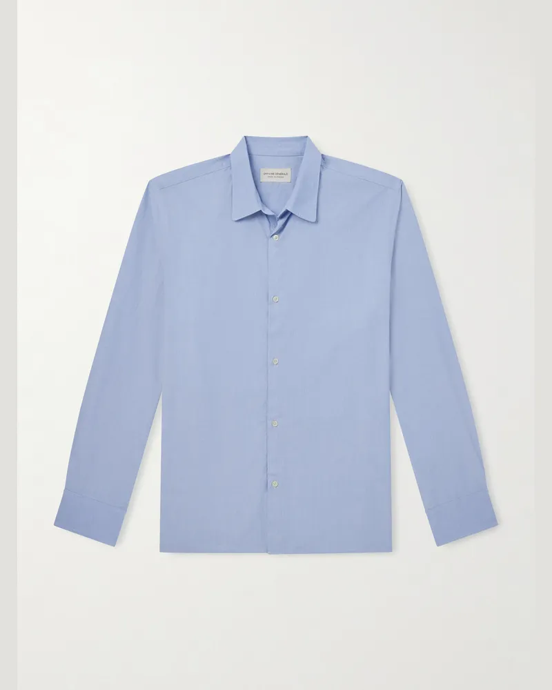 Officine Generale Hemd aus Baumwollpopeline Blau