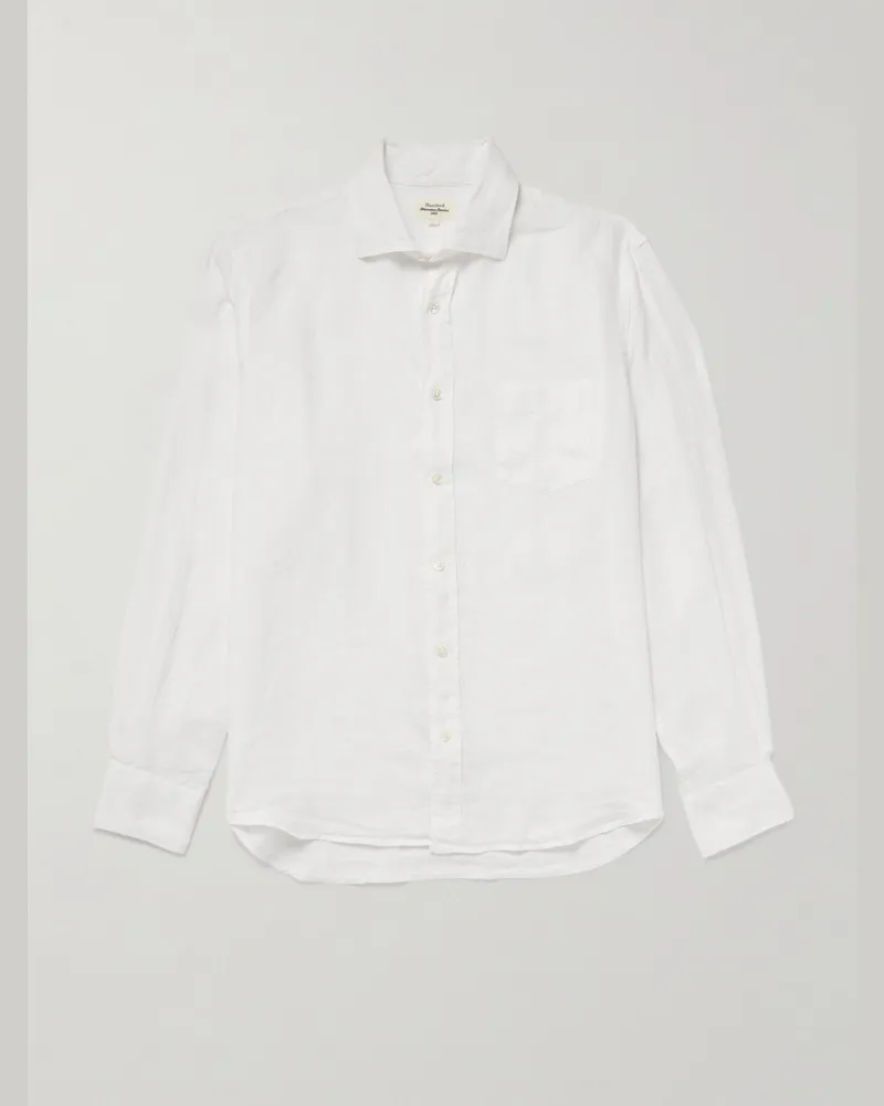 Hartford Paul Pat Hemd aus Leinen Weiß