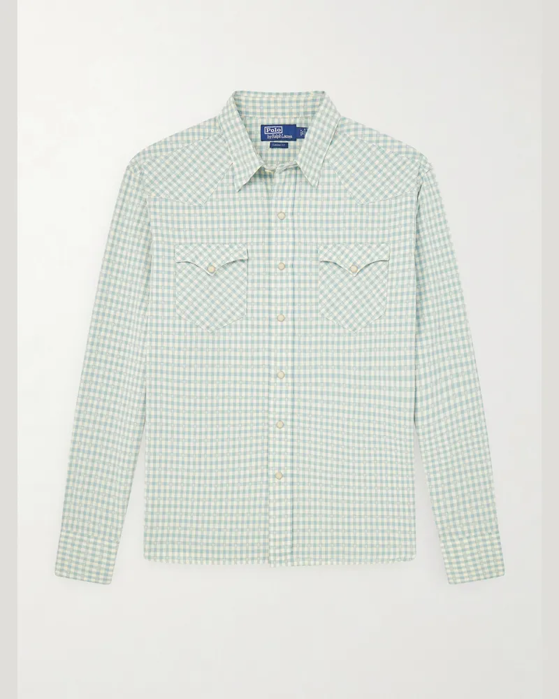 Ralph Lauren Hemd aus Baumwollflanell mit Gingham-Karo Grün