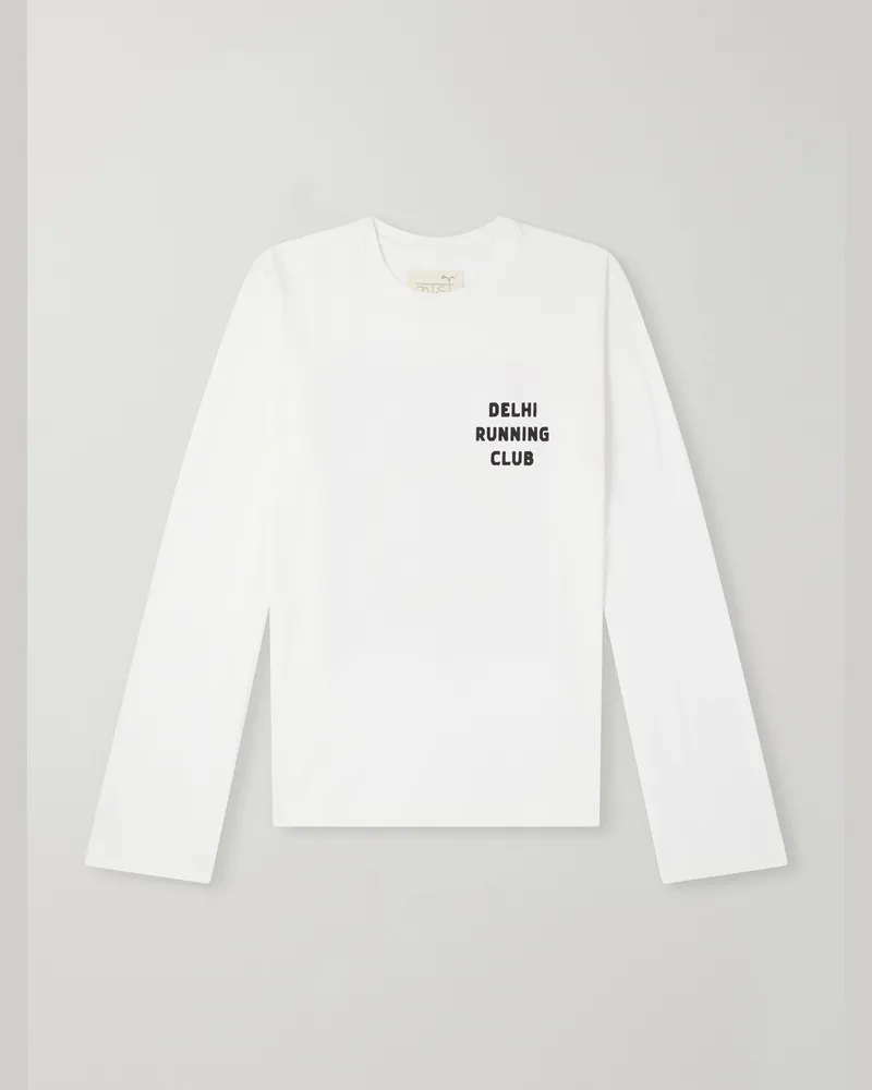 KARDO Printed Cotton-Jersey T-Shirt White