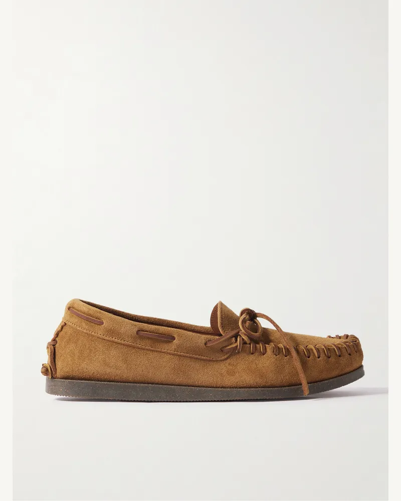 YUKETEN Scout Moccasin Bootsschuhe aus Veloursleder Braun