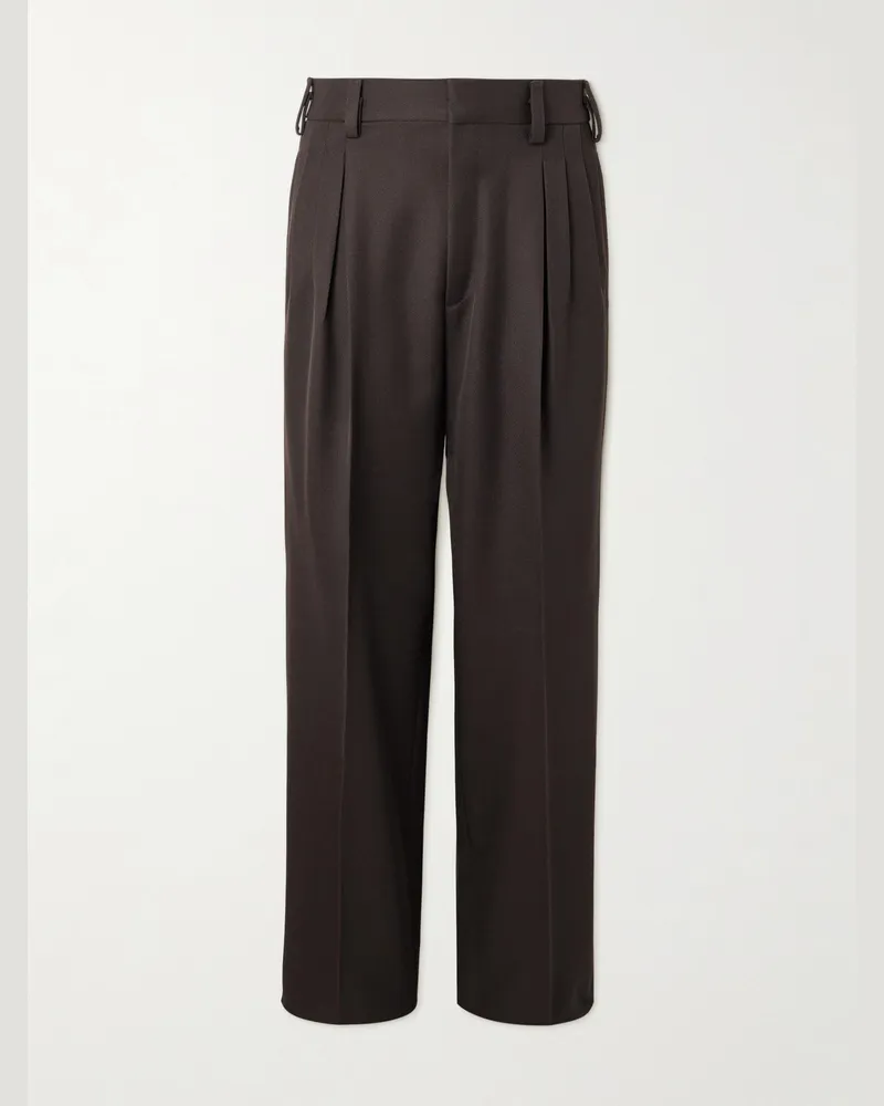 Ermenegildo Zegna Straight-Leg Wool-Twill Trousers Gray