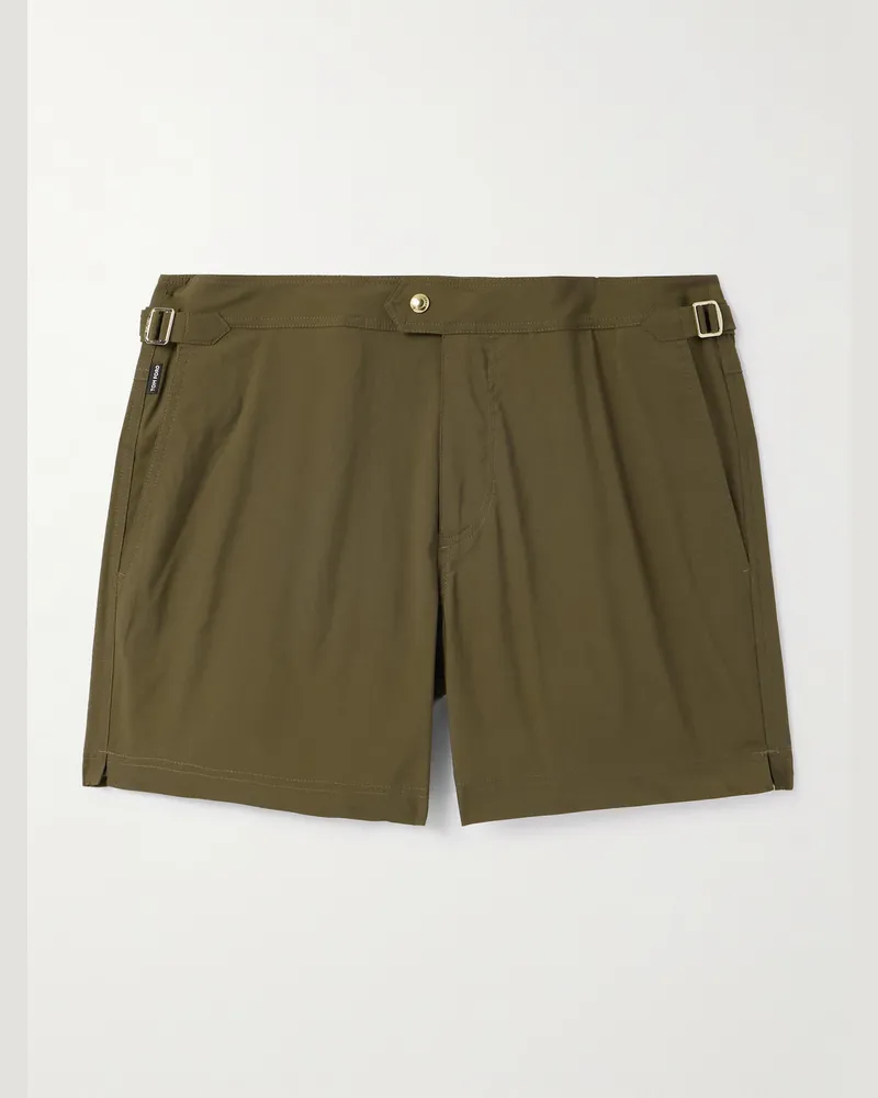 Tom Ford Schmal geschnittene kurze Badeshorts Braun
