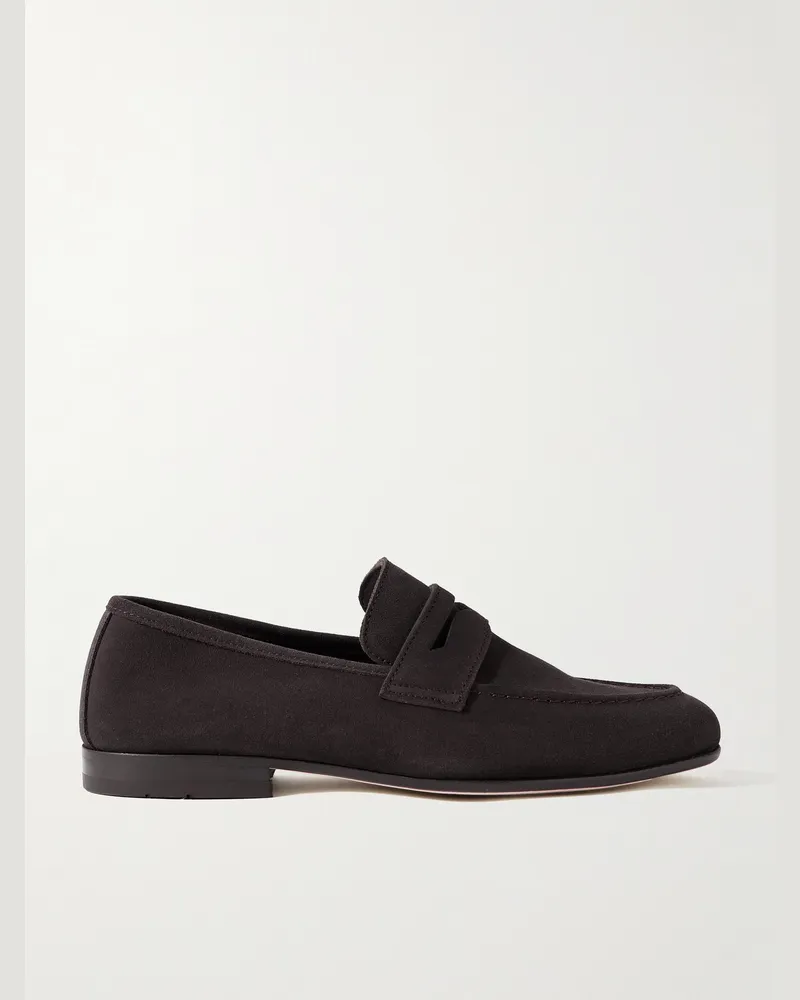 MR P. Pennyloafers aus Veloursleder Braun