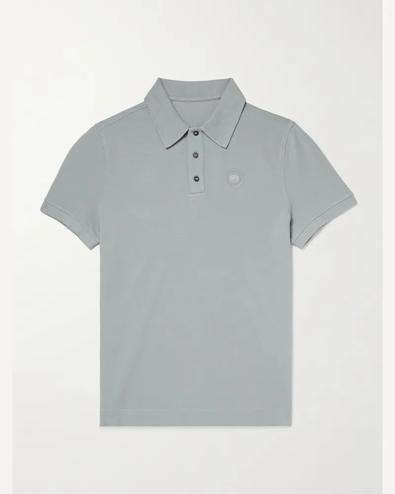 Canada Goose Beckley Logo-Appliquéd Paneled Cotton-Piqué Polo Shirt Gray