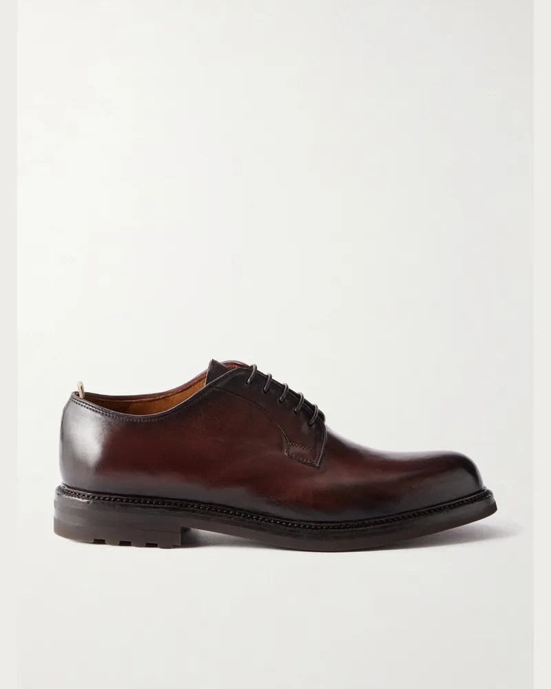 Officine Creative Italia Aston 001 Leather Derby Shoes Brown