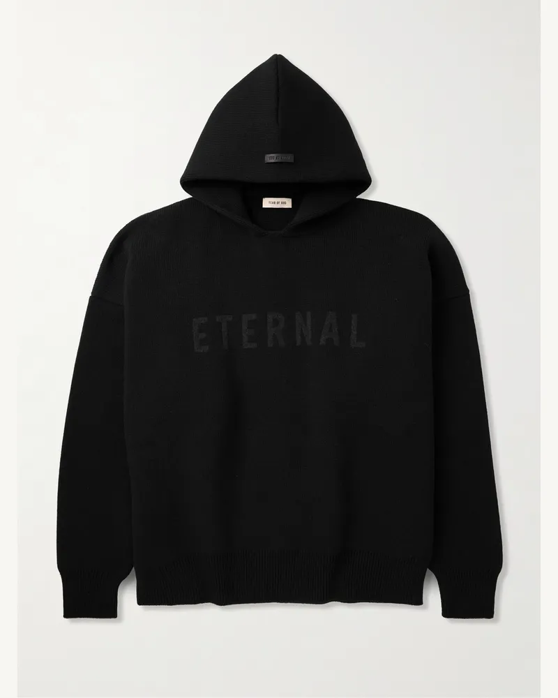 Fear of God Eternal Oversized-Hoodie aus Merinowolle mit Logomotiv Schwarz