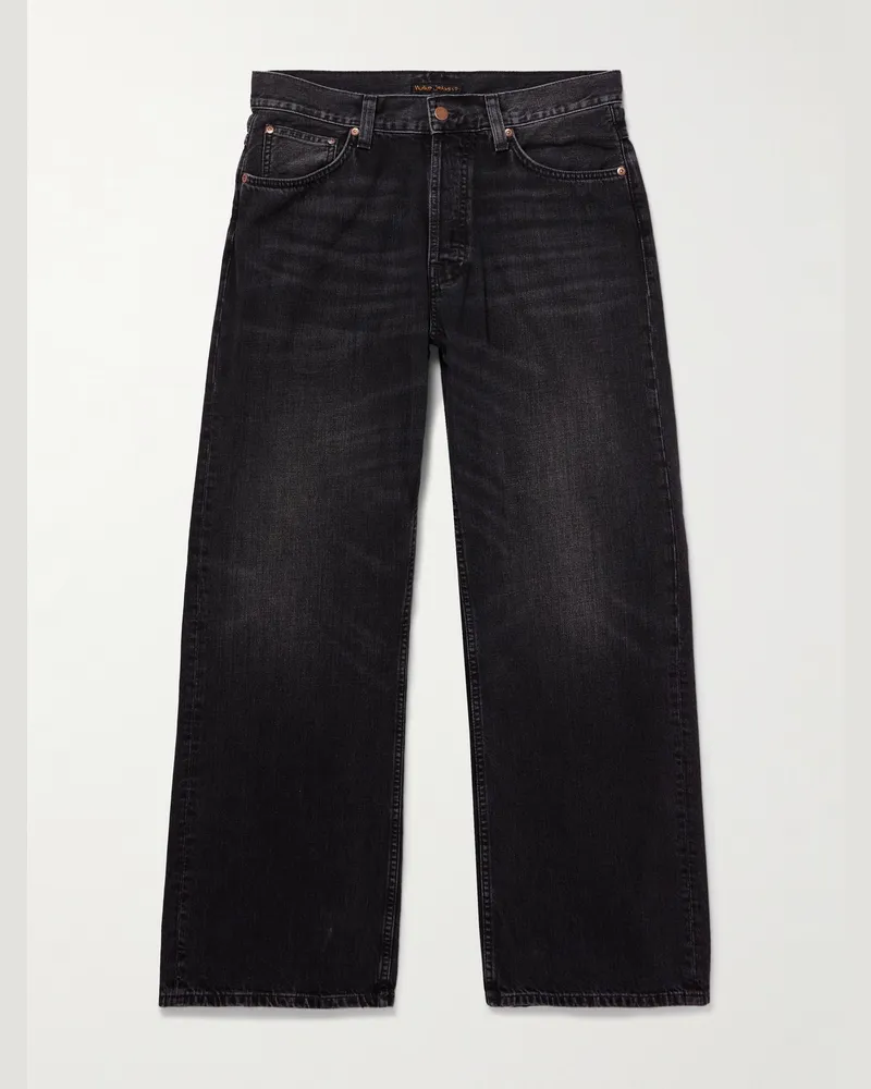 Nudie Jeans Loud Larry Wide-Leg Organic Jeans Black
