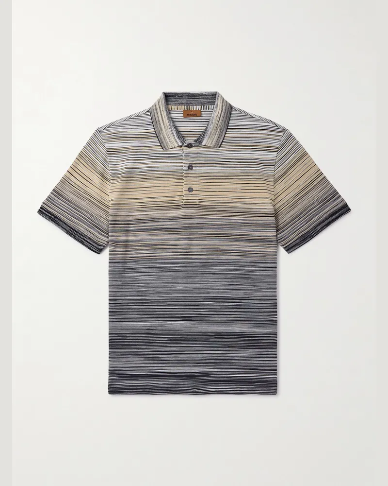 Missoni Polohemd aus Baumwoll-Piqué in Space-Dye-Färbung Grau