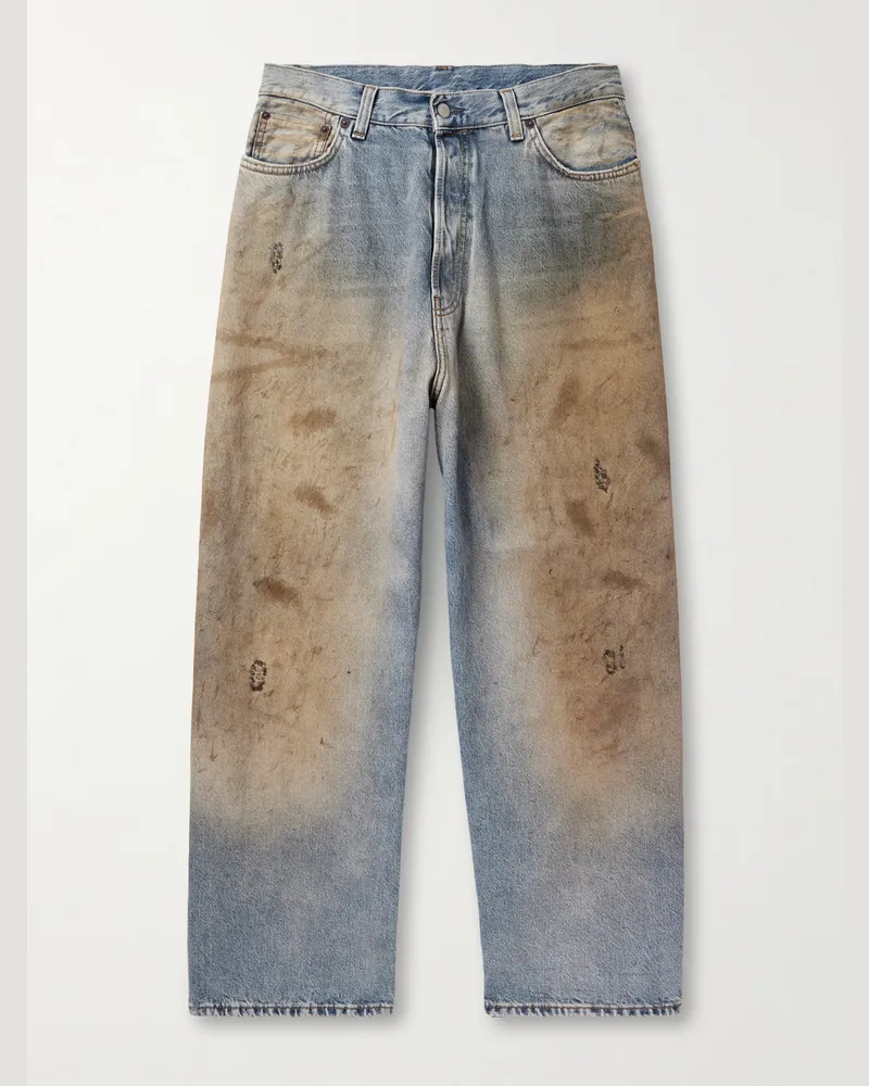 Acne Studios Straight-Leg Distressed Jeans Blue