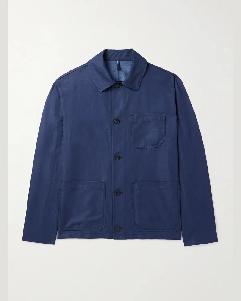 Slowear Venezia 1951 Cotton and Linen-Blend Twill Chore Jacket Blue