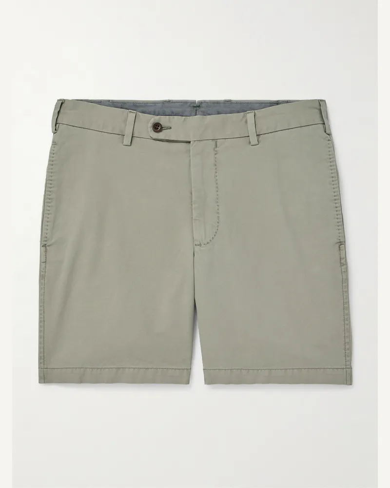 Sid Mashburn Slim-Fit Straight-Leg Garment-Dyed Cotton-Twill Shorts Green