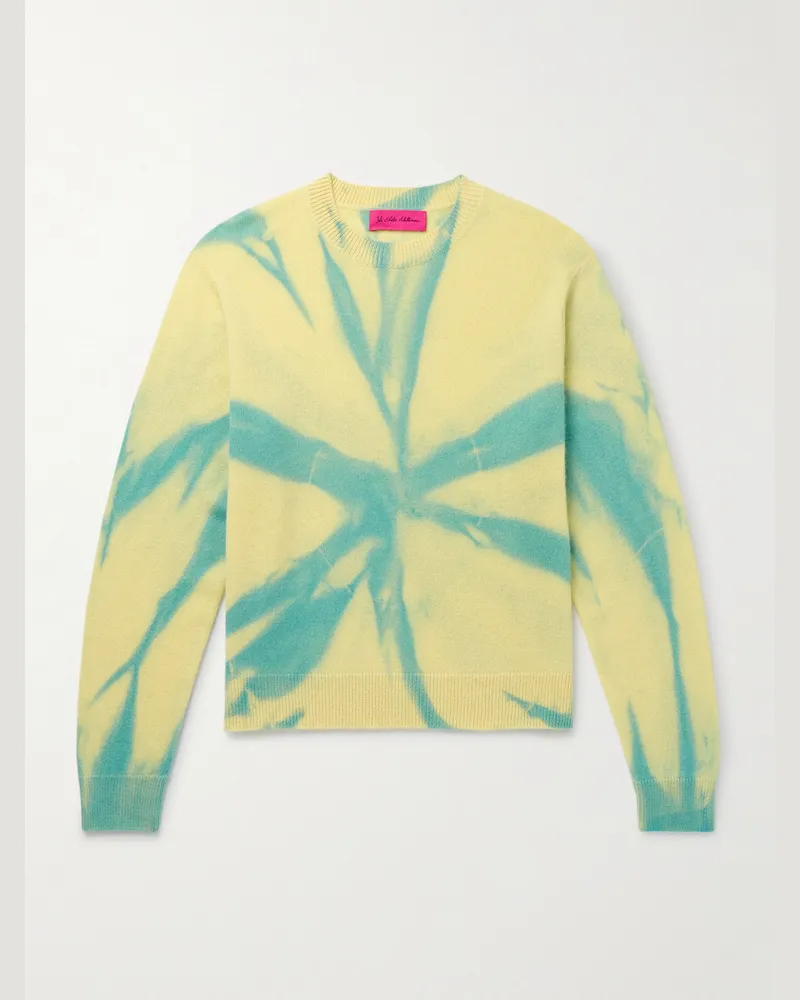 The Elder Statesman Mythic Tranquility Tie-Dyed Cashmere Sweater Yellow