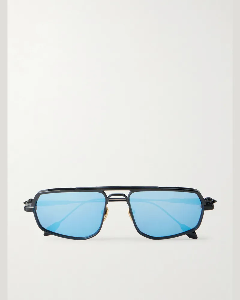 Jacques Marie Mage Kalispell Aviator-Style Titanium Sunglasses Black