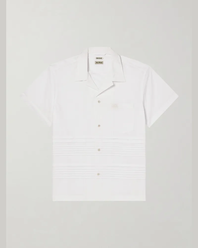 BODE Chamomile Hemd aus Baumwollpopeline mit Logostickerei und Reverskragen Weiß