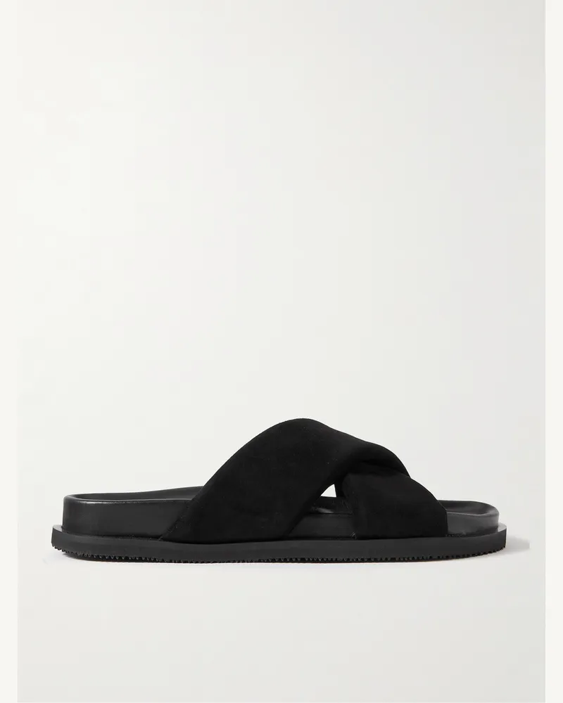 MR P. Tom Sandalen aus gepolstertem Veloursleder Schwarz