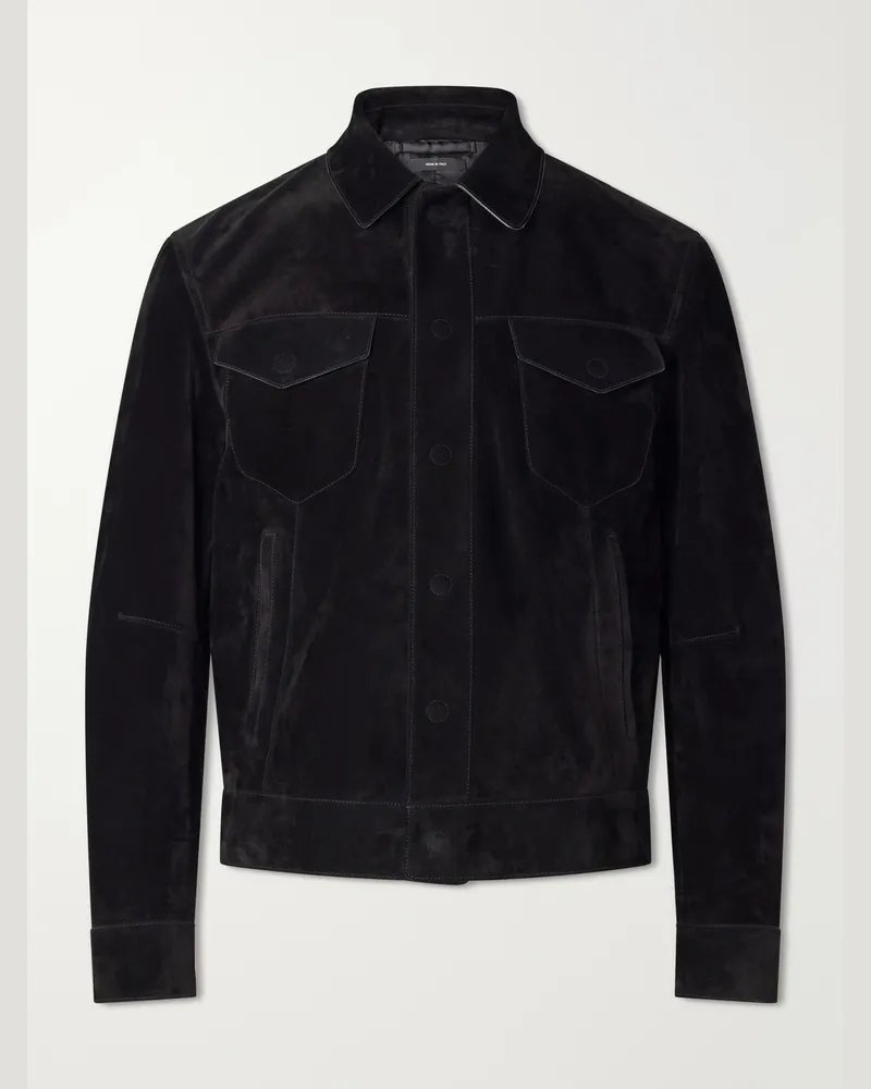Tom Ford Slim-Fit Suede Jacket Black