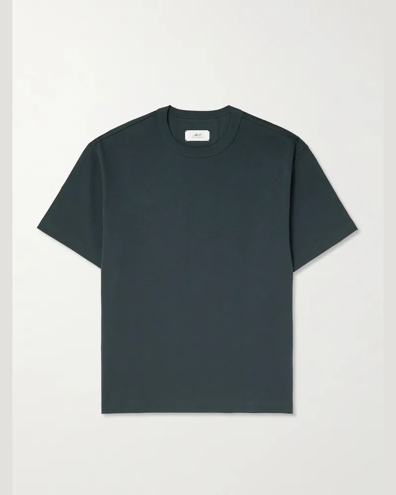 MR P. Oversized-T-Shirt aus Baumwoll-Jersey Blau