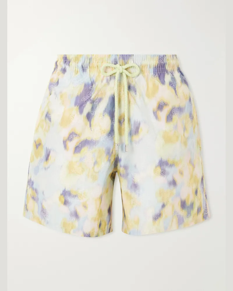 Vilebrequin Moopea Straight-Leg Mid-Length Printed Recycled Swim Shorts Green