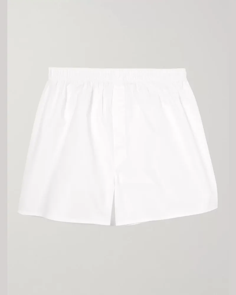 Sunspel Cotton Boxer Shorts White