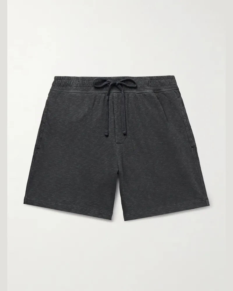 James Perse Loopback Cotton-Jersey Drawstring Shorts Gray