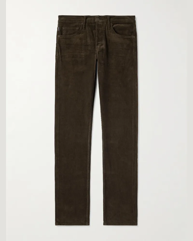 Tom Ford Schmal geschnittene Cordhose aus einer Baumwollmischung Braun