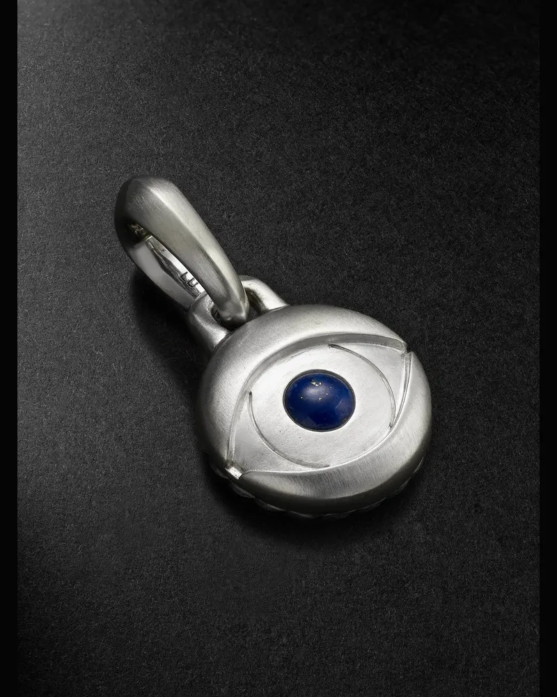 David Yurman Evil Eye Sterling Silver Lapis Lazuli Pendant Silver