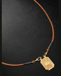 Marie Lichtenberg Medium Scapular Kette aus Kordel mit Anhänger aus Gold mit Diamant Gold