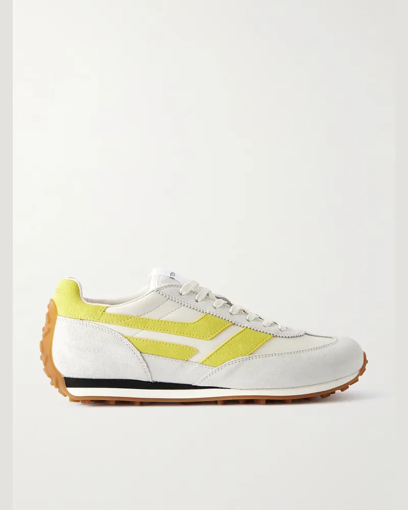 Tom Ford Sneakers aus Leder mit Besatz aus Mesh und Veloursleder Gelb