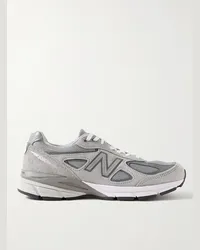 New Balance 990v4 Sneakers aus Veloursleder und Mesh Grau