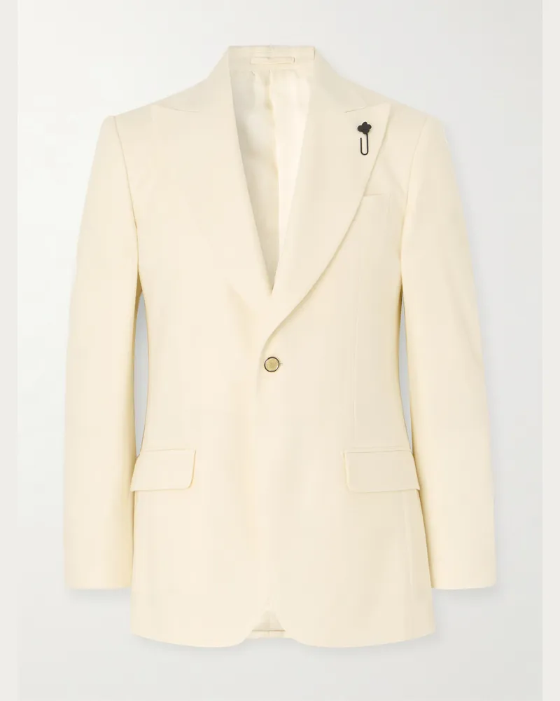 LARDINI Smokingjacke aus Schurwolle Weiß