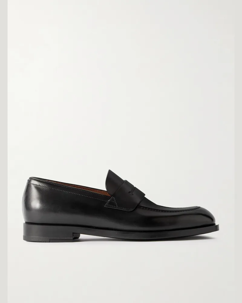 Ermenegildo Zegna New Classic Flex Pennyloafers aus Glanzleder Schwarz