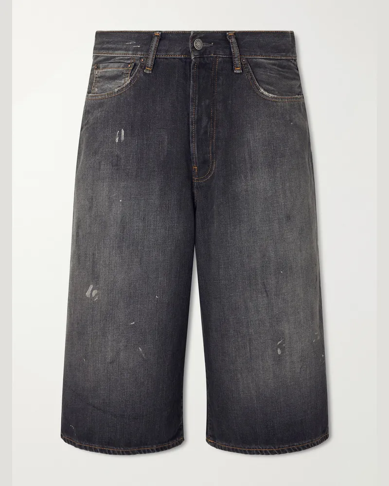 Acne Studios Cotton Denim Shorts Gray