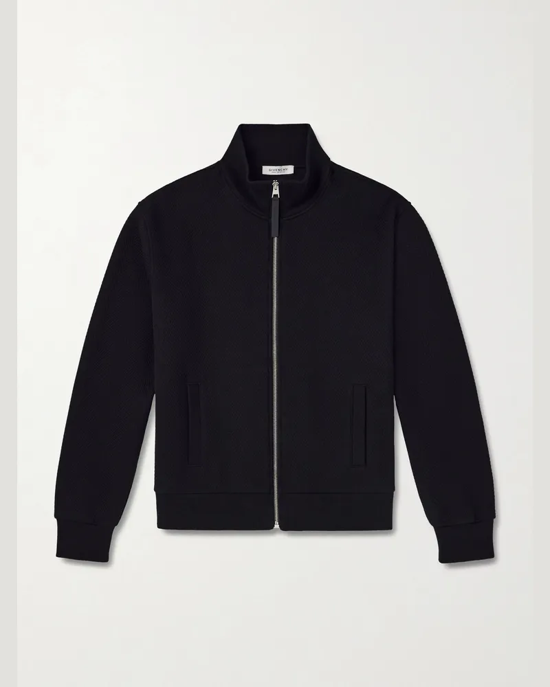 Givenchy Cotton-Blend Zip-Up Sweatshirt Black