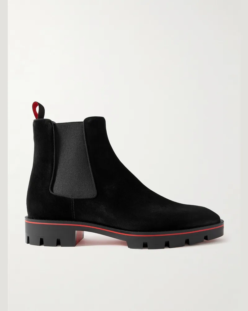 Christian Louboutin Alpinosol Chelsea Boots aus Veloursleder Schwarz