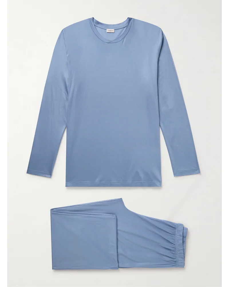 Zimmerli Pyjama aus Lyocell Blau