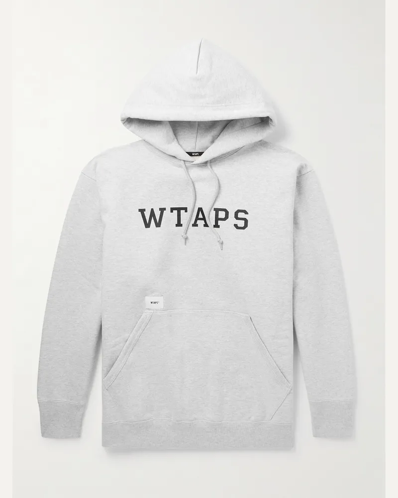 WTAPS Academy Hoodie aus Baumwoll-Jersey mit Logoprint und -applikation Grau