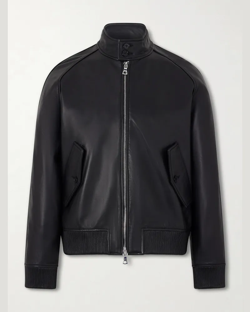 Officine Generale Camron Leather Jacket Black