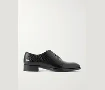 Elkan Oxford-Schuhe aus Leder mit Krokodileffekt