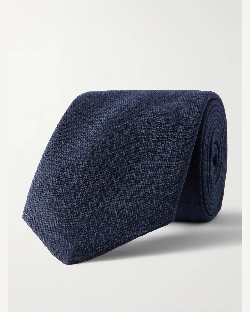 Canali Krawatte aus Jacquard aus einer Schurwoll-Seidenmischung, 8 cm Blau