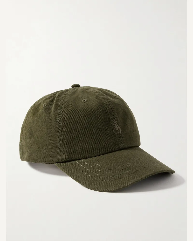 Ralph Lauren Logo-Embroidered Cotton-Twill Baseball Cap Green
