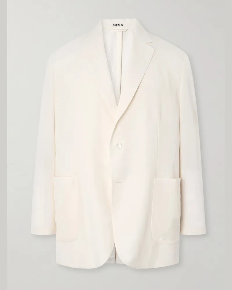 AURALEE Oversized Cotton and Wool-Blend Gabardine Blazer Neutrals